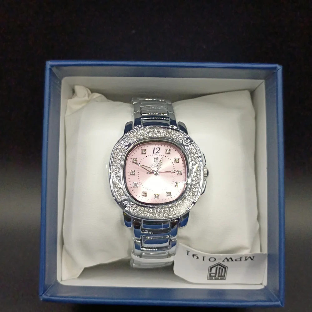 Montres Prestige X Invicta women's watch in steel with a pink dial and gemstone